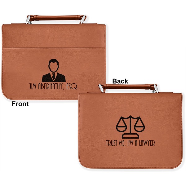 Lawyer / Attorney Avatar Cognac Leatherette Bible Covers - Large Double Sided Apvl