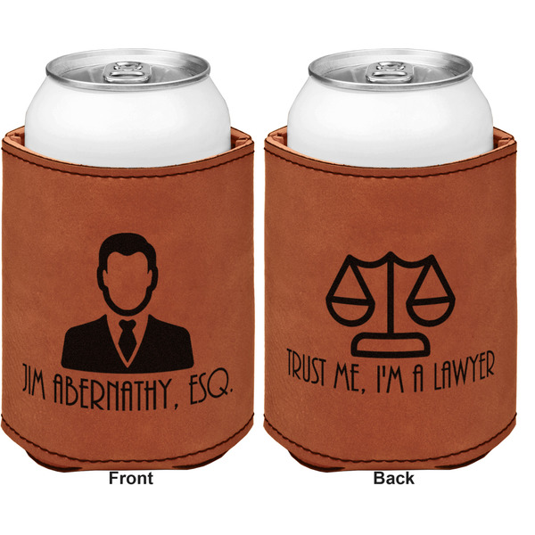 Lawyer / Attorney Avatar Cognac Leatherette Can Sleeve - Double Sided Front and Back
