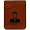 Lawyer / Attorney Avatar Cognac Leatherette Phone Wallet close up