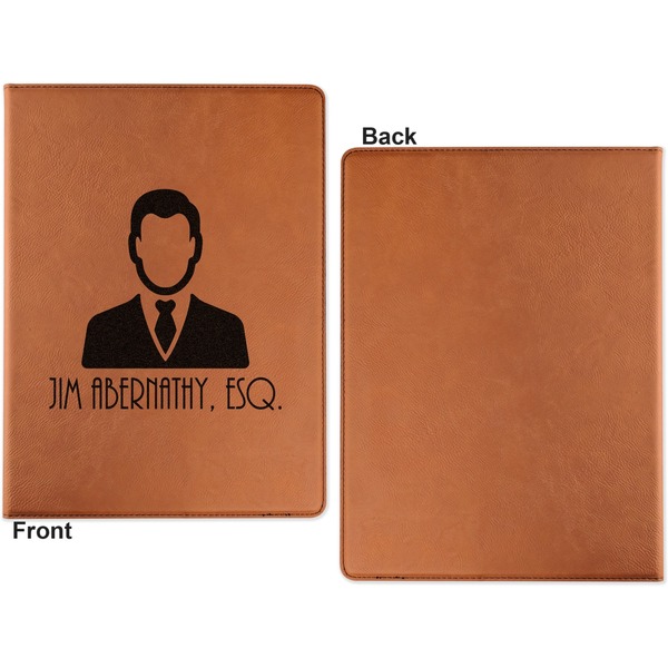Lawyer / Attorney Avatar Cognac Leatherette Portfolios with Notepad - Large - Single Sided - Apvl