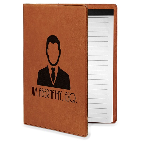 Custom Lawyer / Attorney Avatar Leatherette Portfolio with Notepad - Small - Single Sided (Personalized)