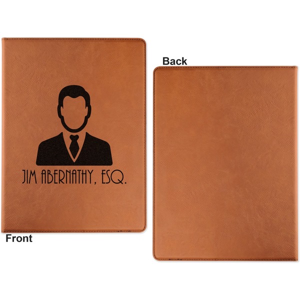 Lawyer / Attorney Avatar Cognac Leatherette Portfolios with Notepad - Small - Single Sided- Apvl