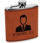 Lawyer / Attorney Avatar Leatherette Wrapped Stainless Steel Flask (Personalized)