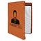 Lawyer / Attorney Avatar Cognac Leatherette Zipper Portfolios with Notepad - Main