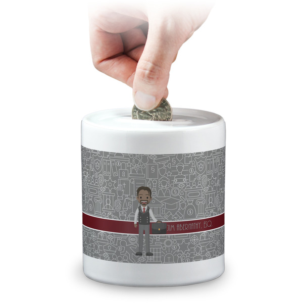 Custom Lawyer / Attorney Avatar Coin Bank (Personalized)