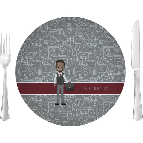 Custom Lawyer / Attorney Avatar 10" Glass Lunch / Dinner Plates - Single or Set (Personalized)