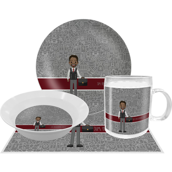Custom Lawyer / Attorney Avatar Dinner Set - Single 4 Pc Setting w/ Name or Text