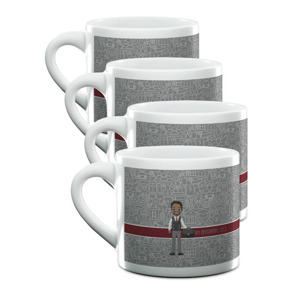 Custom Lawyer / Attorney Avatar Double Shot Espresso Cups - Set of 4 (Personalized)