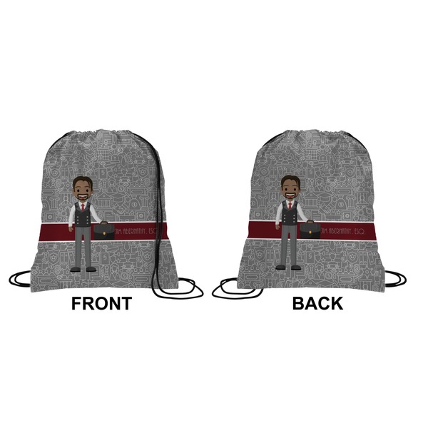 Lawyer / Attorney Avatar Drawstring Backpack Front & Back Small