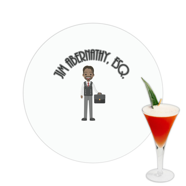 Custom Lawyer / Attorney Avatar Printed Drink Topper -  2.5" (Personalized)