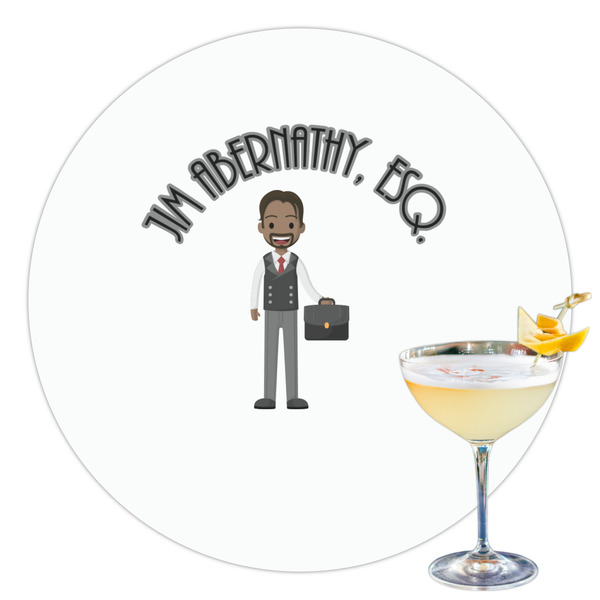 Custom Lawyer / Attorney Avatar Printed Drink Topper - 3.5" (Personalized)