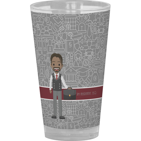 Custom Lawyer / Attorney Avatar Pint Glass - Full Color (Personalized)