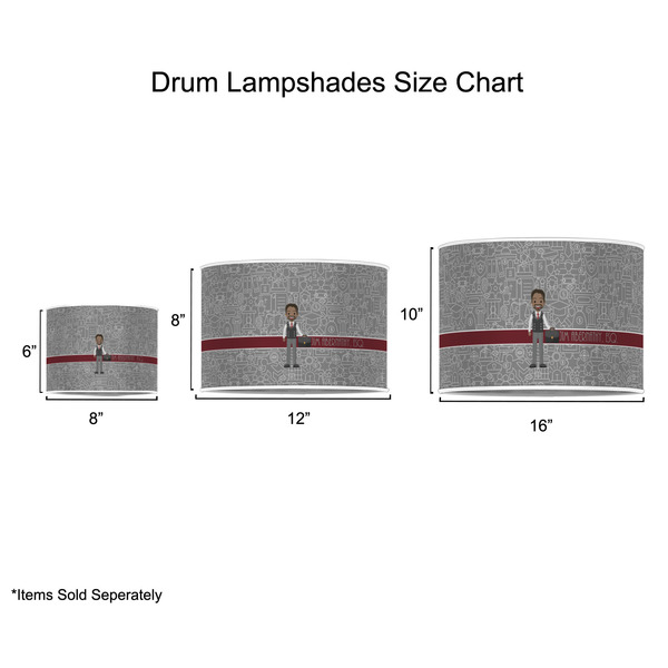 Lawyer / Attorney Avatar Drum Lampshades - Sizing Chart