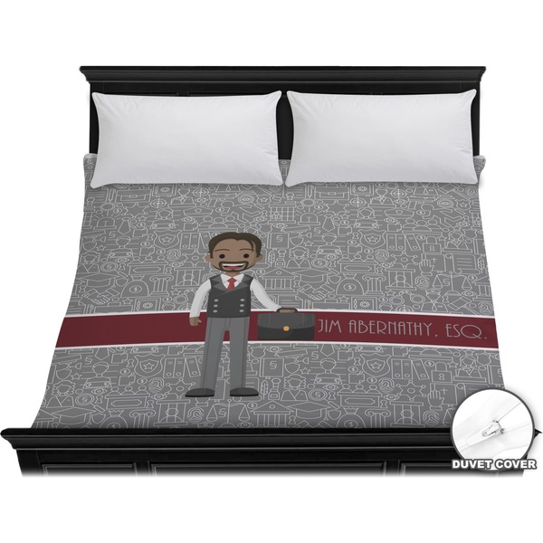 Custom Lawyer / Attorney Avatar Duvet Cover - King (Personalized)