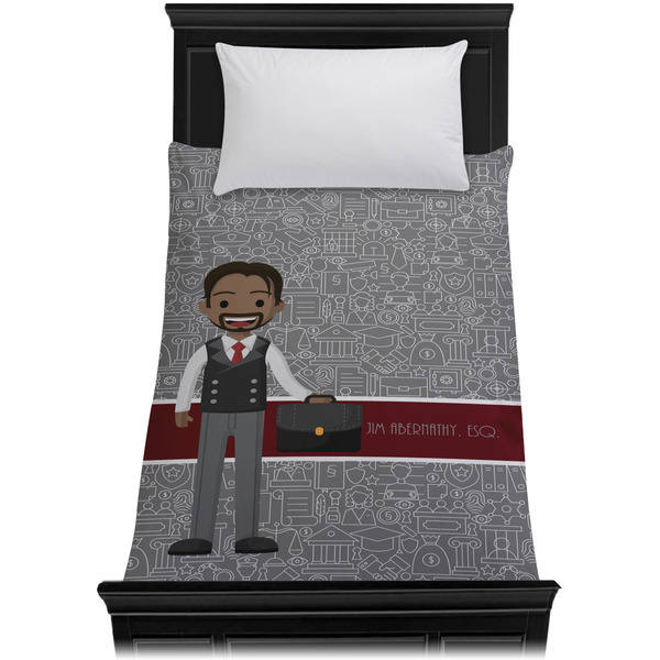 Lawyer / Attorney Avatar Duvet Cover - Twin XL - On Bed - No Prop