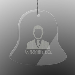 Lawyer / Attorney Avatar Engraved Glass Ornament - Bell (Personalized)