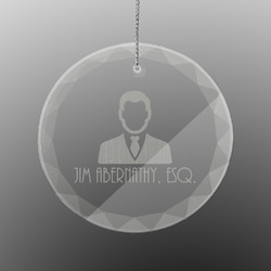 Lawyer / Attorney Avatar Engraved Glass Ornament - Round (Personalized)