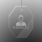 Lawyer / Attorney Avatar Engraved Glass Ornament - Octagon (Personalized)