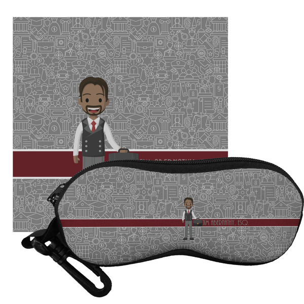 Custom Lawyer / Attorney Avatar Eyeglass Case & Cloth (Personalized)