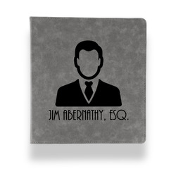 Lawyer / Attorney Avatar Leather Binder - 1" - Grey (Personalized)