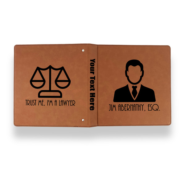 Lawyer / Attorney Avatar Leather Binder - 1" - Rawhide - Back Spine Front View