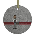 Lawyer / Attorney Avatar Flat Glass Ornament - Round w/ Name or Text