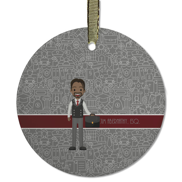 Lawyer / Attorney Avatar Frosted Glass Ornament - Round