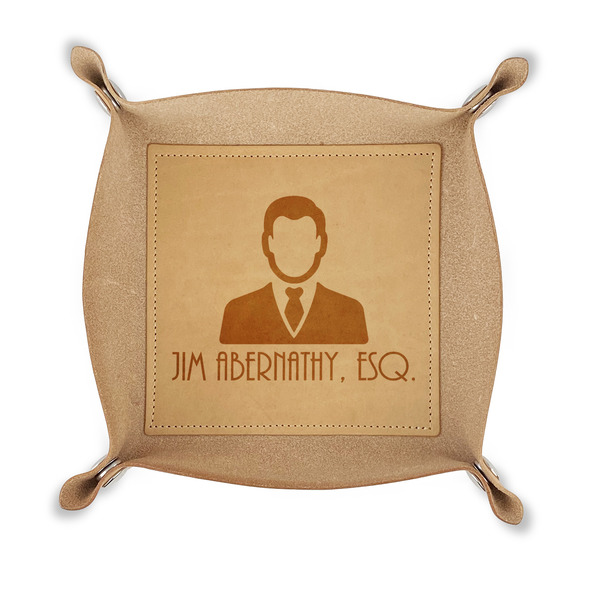 Custom Lawyer / Attorney Avatar Genuine Leather Dice Tray (Personalized)