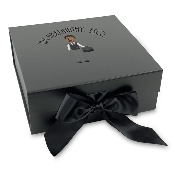 Custom Lawyer / Attorney Avatar Gift Box with Magnetic Lid - Black (Personalized)