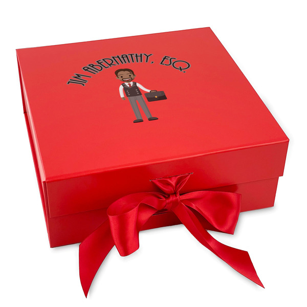 Custom Lawyer / Attorney Avatar Gift Box with Magnetic Lid - Red (Personalized)