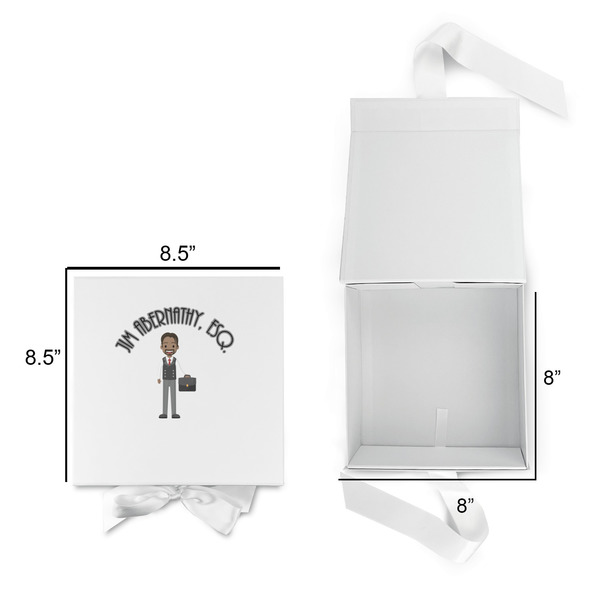 Lawyer / Attorney Avatar Gift Boxes with Magnetic Lid - White - Open & Closed