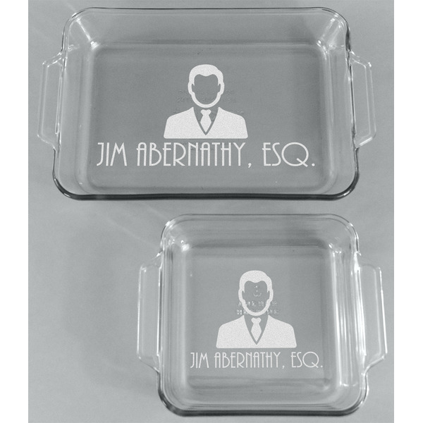 Lawyer / Attorney Avatar Glass Baking Dish Set - FRONT