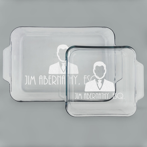 Lawyer / Attorney Avatar Glass Baking Dish Set - MAIN (set)
