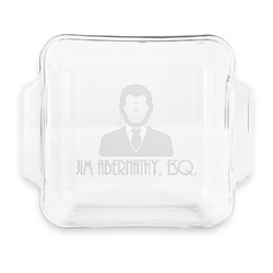 Lawyer / Attorney Avatar Glass Cake Dish with Truefit Lid - 8in x 8in (Personalized)
