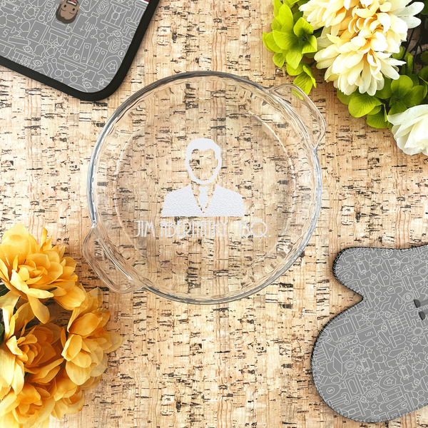 Lawyer / Attorney Avatar Glass Pie Dish - LIFESTYLE