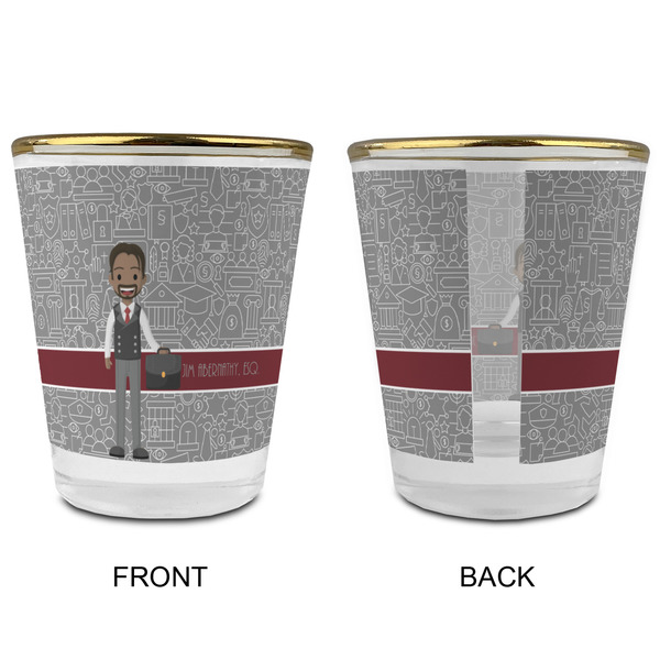 Lawyer / Attorney Avatar Glass Shot Glass - with gold rim - APPROVAL