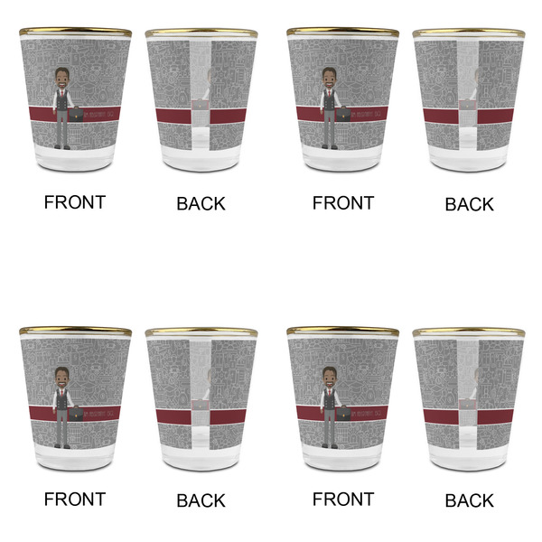 Lawyer / Attorney Avatar Glass Shot Glass - with gold rim - Set of 4 - APPROVAL