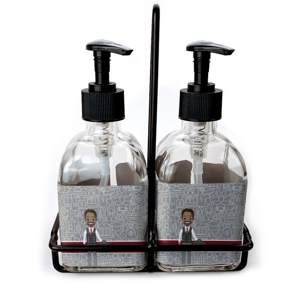 Custom Lawyer / Attorney Avatar Glass Soap & Lotion Bottle Set (Personalized)