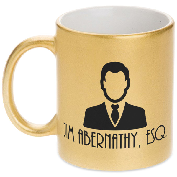 Custom Lawyer / Attorney Avatar Metallic Gold Mug (Personalized)