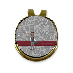 Lawyer / Attorney Avatar Golf Ball Marker - Hat Clip - Gold