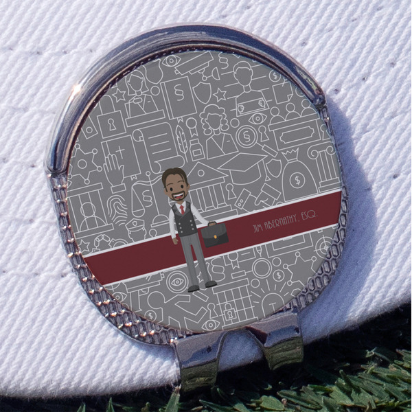 Custom Lawyer / Attorney Avatar Golf Ball Marker - Hat Clip