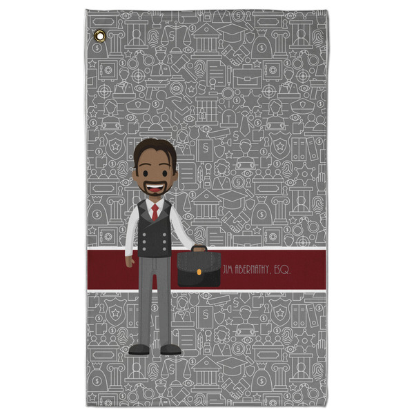 Custom Lawyer / Attorney Avatar Golf Towel - Poly-Cotton Blend w/ Name or Text
