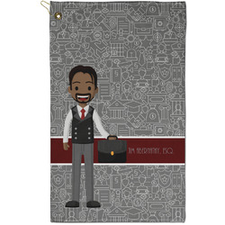 Lawyer / Attorney Avatar Golf Towel - Poly-Cotton Blend - Small w/ Name or Text