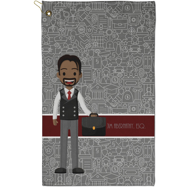 Custom Lawyer / Attorney Avatar Golf Towel - Poly-Cotton Blend - Small w/ Name or Text