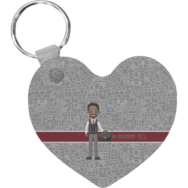 Custom Lawyer / Attorney Avatar Heart Plastic Keychain w/ Name or Text