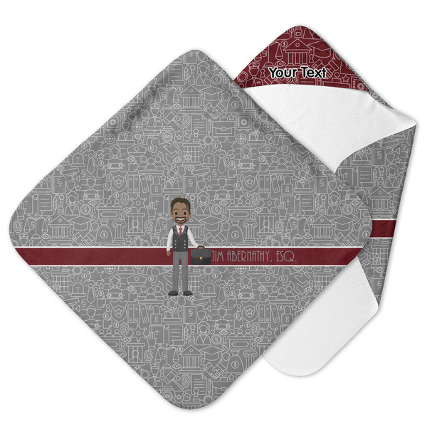 Custom Lawyer / Attorney Avatar Hooded Baby Towel (Personalized)