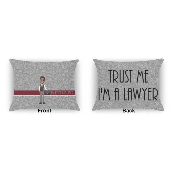 Lawyer / Attorney Avatar Indoor Rectangular Burlap Pillow (Front and Back)