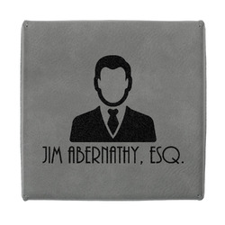 Lawyer / Attorney Avatar Jewelry Gift Box - Engraved Leather Lid (Personalized)