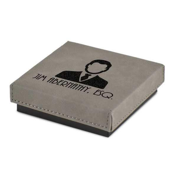 Custom Lawyer / Attorney Avatar Jewelry Gift Box - Engraved Leather Lid (Personalized)