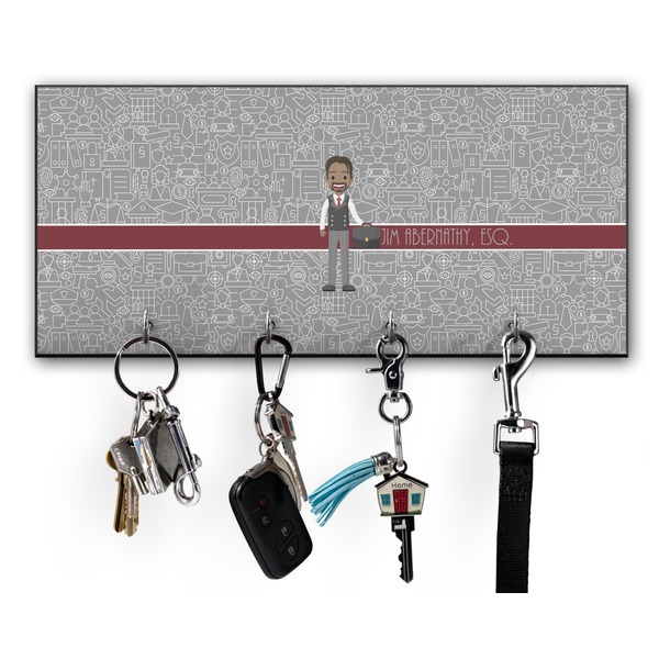 Custom Lawyer / Attorney Avatar Key Hanger w/ 4 Hooks w/ Graphics and Text